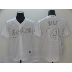 MLB Los Angeles Dodgers #14 Enrique Hernandez Kike White 2019 Players' Weekend Player Jersey