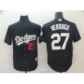 MLB Los Angeles Dodgers #27 Alex Verdugo Black Turn Back The Clock Cool Base Jersey