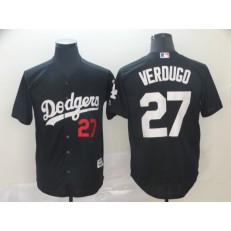 MLB Los Angeles Dodgers #27 Alex Verdugo Black Turn Back The Clock Cool Base Jersey