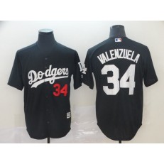 MLB Los Angeles Dodgers #34 Fernando Valenzuela Black Turn Back The Clock Cool Base Jersey