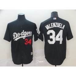 MLB Los Angeles Dodgers #34 Fernando Valenzuela Black Turn Back The Clock Cool Base Jersey
