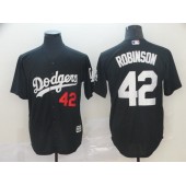 MLB Los Angeles Dodgers #42 Jackie Robinson Black Turn Back The Clock Cool Base Jersey