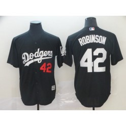 MLB Los Angeles Dodgers #42 Jackie Robinson Black Turn Back The Clock Cool Base Jersey