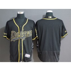 MLB Los Angeles Dodgers Blank Black Gold Flexbase Jersey