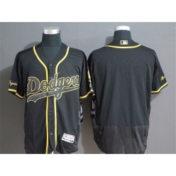 MLB Los Angeles Dodgers Blank Black Gold Flexbase Jersey