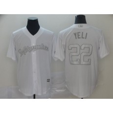 MLB Milwaukee Brewers #22 Christian Yelich Yeli White 2019 Players' Weekend Player Jersey