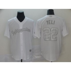 MLB Milwaukee Brewers #22 Christian Yelich Yeli White 2019 Players' Weekend Player Jersey