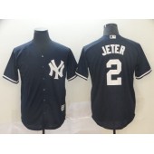 MLB New York Yankees #2 Derek Jeter Navy Cool Base Jersey