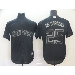 MLB New York Yankees #25 Gleyber Torres De Caracas Black 2019 Players' Weekend Player Jersey