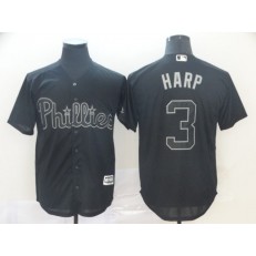 MLB Philadelphia Phillies #3 Bryce Harper Harp Black 2019 Players' Weekend Player Jersey