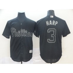 MLB Philadelphia Phillies #3 Bryce Harper Harp Black 2019 Players' Weekend Player Jersey