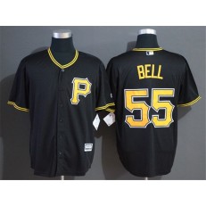 MLB Pittsburgh Pirates #55 Josh Bell Black Cool Base Jersey