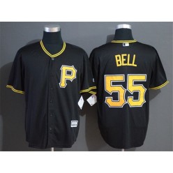 MLB Pittsburgh Pirates #55 Josh Bell Black Cool Base Jersey
