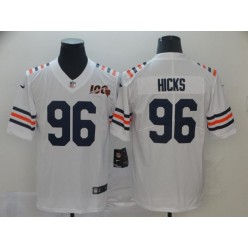 Chicago Bears #96 Akiem Hicks White 2019 100th Season Alternate Classic Vapor Untouchable Limited Nike NFL Men Jersey