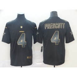 Dallas Cowboys #4 Dak Prescott Black Gold Vapor Untouchable Limited Nike NFL Men Jersey