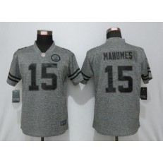 Kansas City Chiefs #15 Patrick Mahomes Gray Gridiron Gray Women Vapor Untouchable Limited Nike NFL Men Jersey