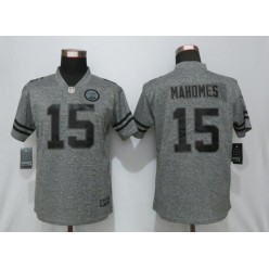 Kansas City Chiefs #15 Patrick Mahomes Gray Gridiron Gray Women Vapor Untouchable Limited Nike NFL Men Jersey