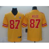 Kansas City Chiefs #87 Travis Kelce Gold Inverted Legend Limited Nike NFL Men Jersey