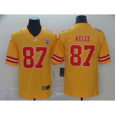 Kansas City Chiefs #87 Travis Kelce Gold Inverted Legend Limited Nike NFL Men Jersey