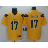 Los Angeles Chargers #17 Philip Rivers Gold Inverted Legend Limited Nike NFL Men Jersey