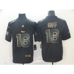 Los Angeles Rams #16 Jared Goff Black Gold Vapor Untouchable Limited Nike NFL Men Jersey