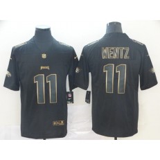Philadelphia Eagles #11 Carson Wentz Black Gold Vapor Untouchable Limited Nike NFL Men Jersey