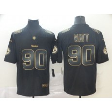 Pittsburgh Steelers #90 T.J. Watt Black Gold Vapor Untouchable Limited Nike NFL Men Jersey