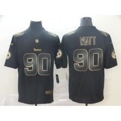 Pittsburgh Steelers #90 T.J. Watt Black Gold Vapor Untouchable Limited Nike NFL Men Jersey