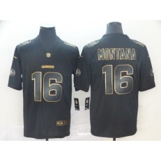 San Francisco 49ers #16 Joe Montana Black Gold Vapor Untouchable Limited Nike NFL Men Jersey