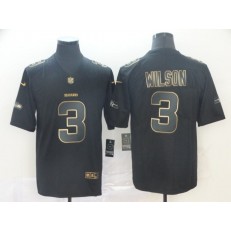 Seattle Seahawks #3 Russell Wilson Black Gold Vapor Untouchable Limited Nike NFL Men Jersey
