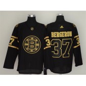 Boston Bruins #37 Patrice Bergeron Black Gold Adidas NHL Men Jersey