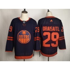 Edmonton Oilers #29 Leon Draisaitl Navy 50th Anniversary Adidas NHL Men Jersey