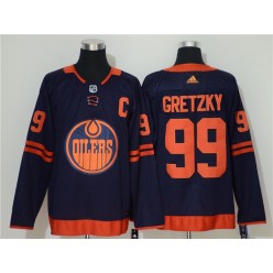 Edmonton Oilers #99 Wayne Gretzky Navy 50th Anniversary Adidas NHL Men Jersey