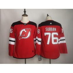 New Jersey Devils #76 P.K. Subban Red Women Adidas DHL Jersey