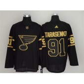 St.Louis Blues #91 Vladimir Tarasenko Black Gold Adidas NHL Men Jersey