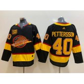Vancouver Canucks #40 Elias Pettersson Black 50th Season Adidas NHL Men Jersey