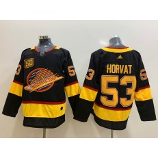 Vancouver Canucks #53 Bo Horvat Black 50th Season Adidas NHL Men Jersey