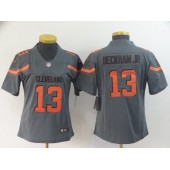 Women Nike Cleveland Browns #13 Odell Beckham Jr Gray Inverted Legend Limited NFL Jersey