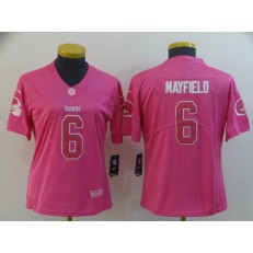 Women Nike Cleveland Browns #6 Baker Mayfield Pink Rush Limited NFL Jersey