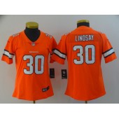 Women Nike Denver Broncos #30 Phillip Lindsay Orange Color Rush Limited NFL Jersey