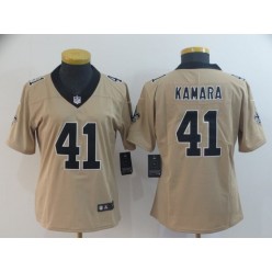 Women Nike New Orleans Saints #41 Alvin Kamara Cream Inverted Legend Limited NFL Jersey