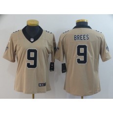 Women Nike New Orleans Saints #9 Drew Brees Cream Inverted Legend Limited NFL Jersey