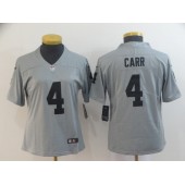 Women Nike Oakland Raiders #4 Derek Carr Gray Inverted Legend Limited NFL Jersey