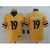 Women Nike Pittsburgh Steelers #19 JuJu Smith Schuster Gold Inverted Legend Limited NFL Jersey