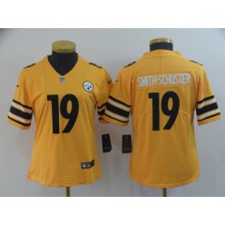 Women Nike Pittsburgh Steelers #19 JuJu Smith Schuster Gold Inverted Legend Limited NFL Jersey