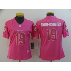 Women Nike Pittsburgh Steelers #19 JuJu Smith Schuster Pink Rush Limited NFL Jersey