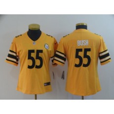 Women Nike Pittsburgh Steelers 55 Devin Bush Gold Inverted Legend Limited NFL Jersey