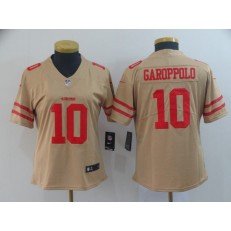 Women Nike San Francisco 49ers #10 Jimmy Garoppolo Gold Inverted Legend Limited NFL Jersey