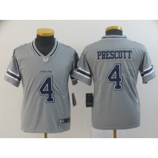 Youth Nike Dallas Cowboys #4 Dak Prescott Gray Inverted Legend Limited NFL Jersey
