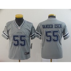 Youth Nike Dallas Cowboys #55 Leighton Vander Esch Gray Inverted Legend Limited NFL Jersey